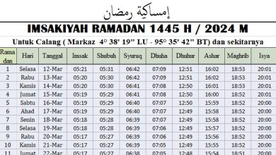Jadwal Imsakiyah Ramadhan Aceh Jaya 2024